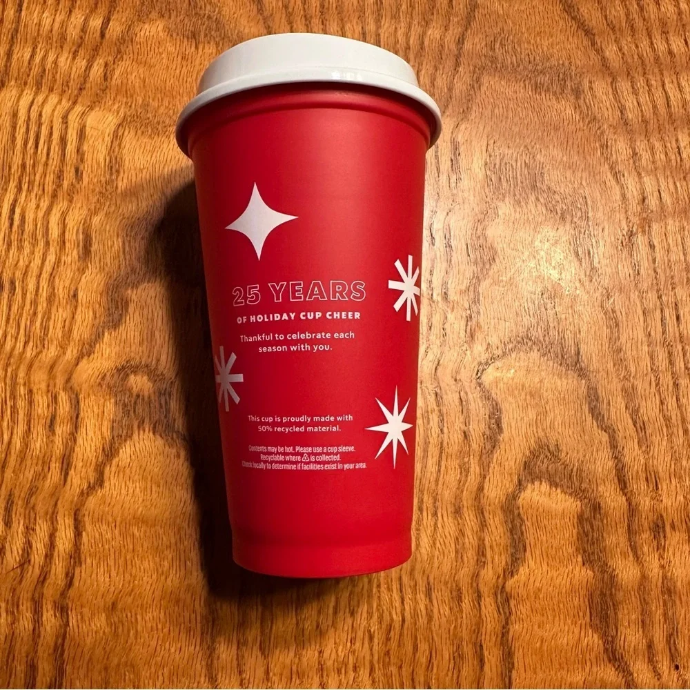 Starbucks 25 Years Of Holidays  Cup Cher New with Lid